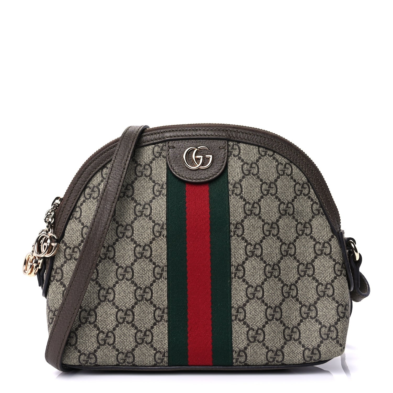 Gucci GG Supreme Monogram Textured Dollar Calfskin Web Small