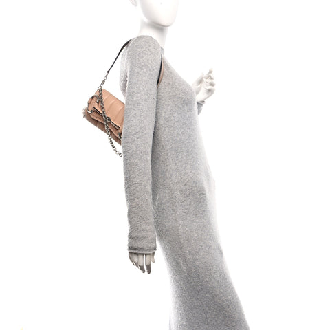 Nappa Vertical Matelasse Small Maxi Horsebit Chain Shoulder Bag Beige