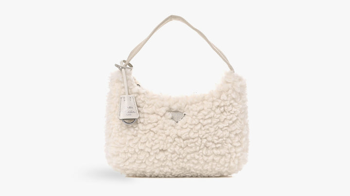 A shearling Prada handbag