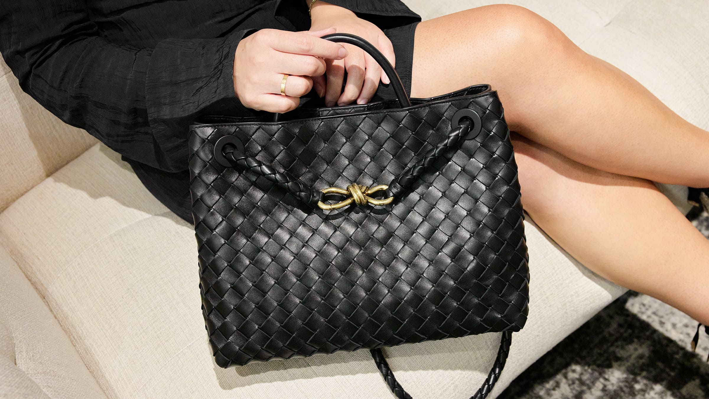 styling your outfit with the bottega veneta andiamo bag by FASHIONPHILE