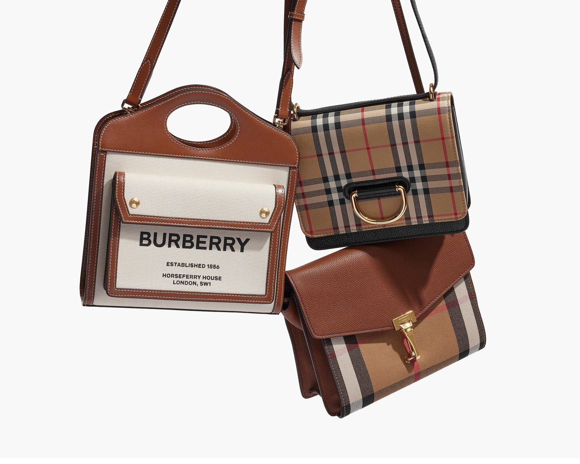 studio image of Burberry bags The Pocket bag, D-ring bag at FASHIONPHILE