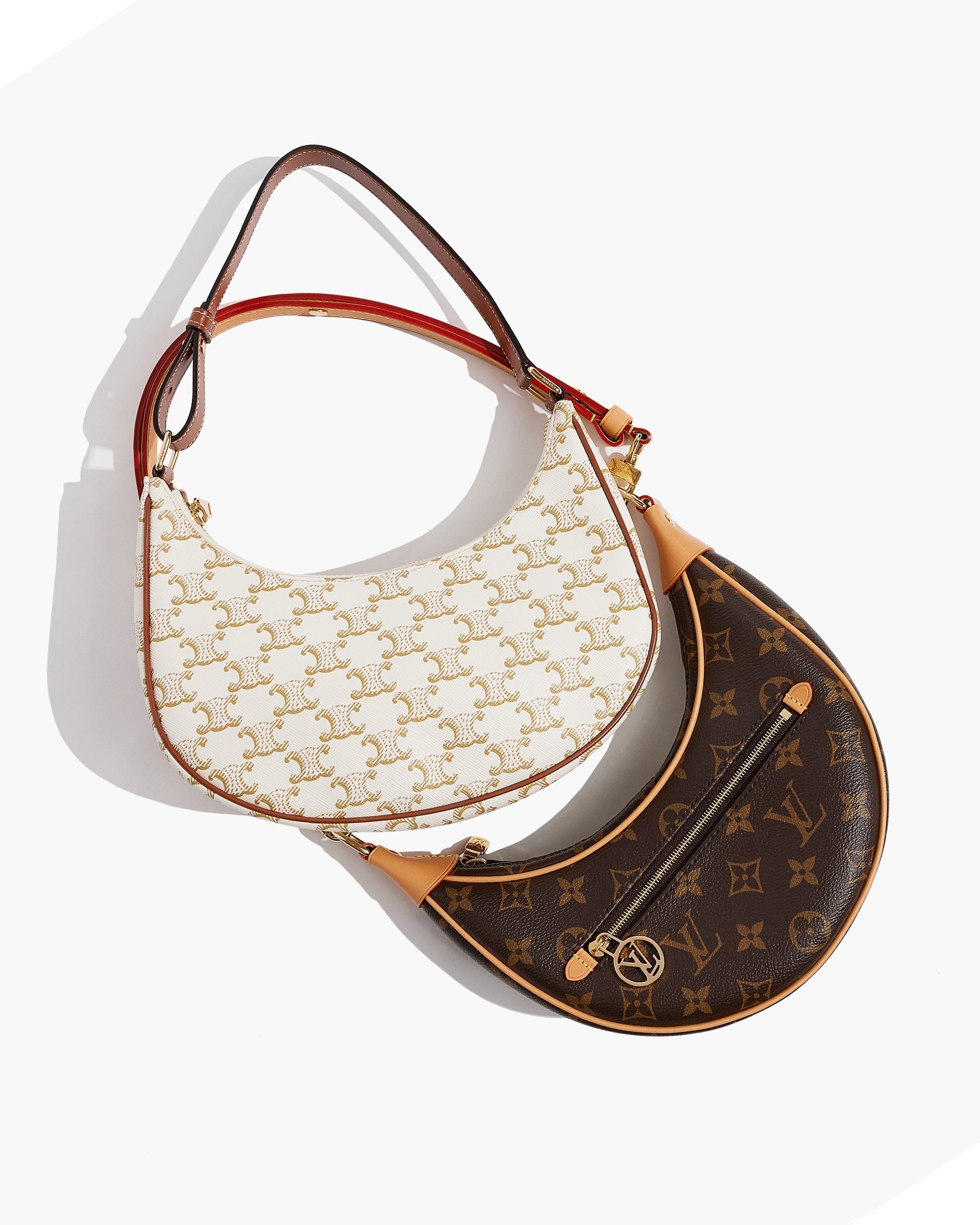 studio lay down image of louis vuitton loop bag and celine ava bag FASHIONPHILE