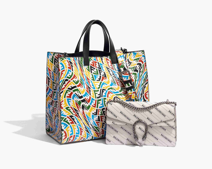 product image on white background of fendi sarah coleman tote and gucci balenciaga dionysus bag FASHIONPHILE