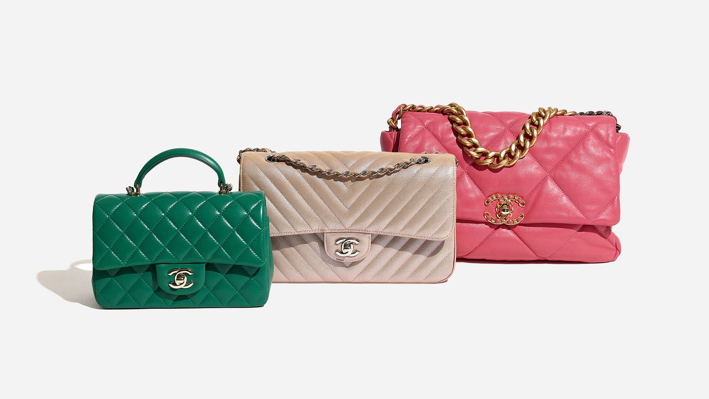 comparing chanel bags crafted in different leather types from lambskin and caviar to goatskin by FASHIONPHILE