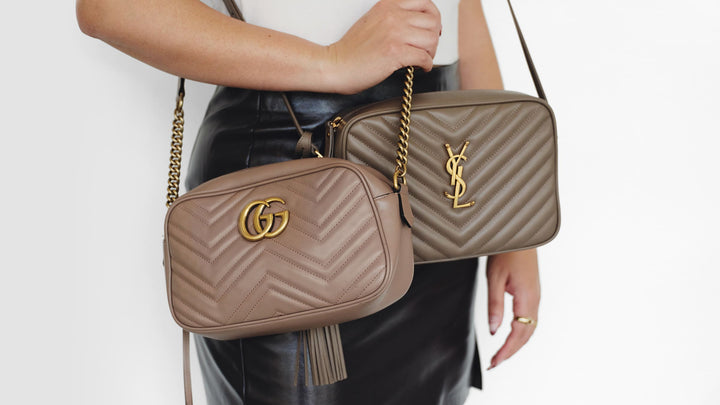 comparing the gucci marmont bag and the saint laurent lou camera bag by FASHIONPHILE
