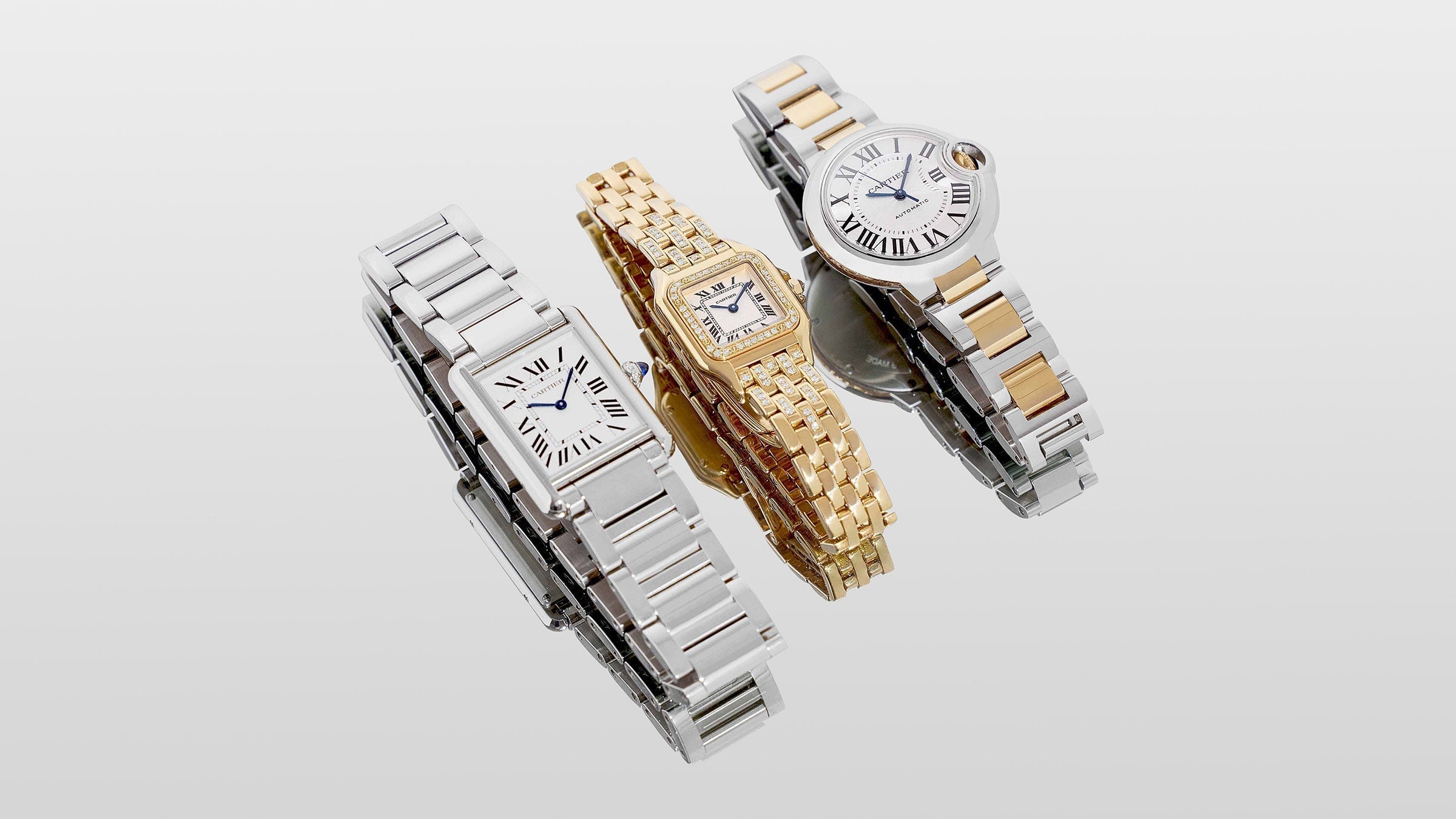 studio image of carter watches grouped together FASHIONPHILE