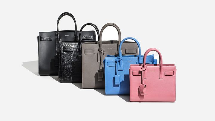 comparing saint laurent sac de jour bag sizes ranging from smallest to largest by FASHIONPHILE