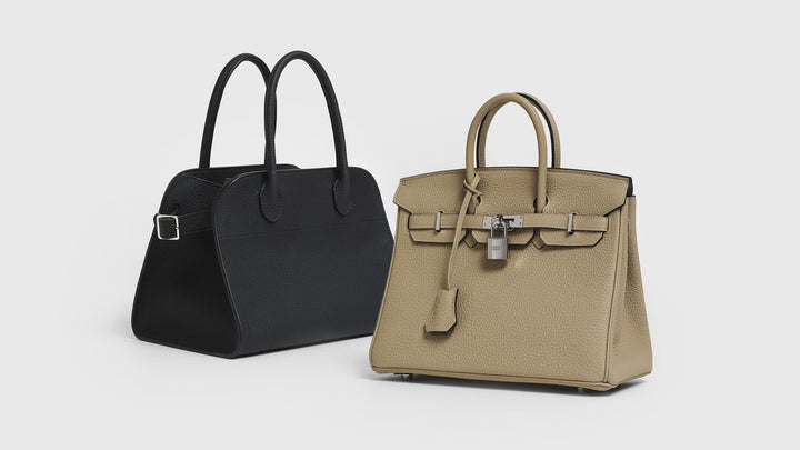 comparing the row margaux bag and the hermes birkin by FASHIONPHILE