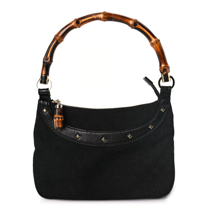 Gucci Monogram Anita Bamboo Top Handle Bag Black 1 of 9