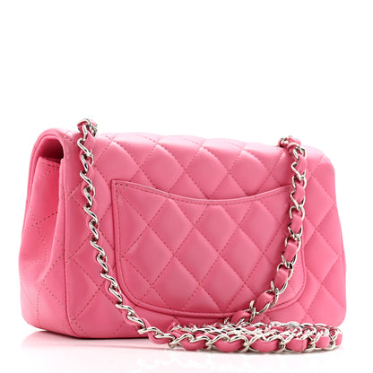 Chanel Lambskin Quilted Mini Rectangular Flap Pink 3 of 13