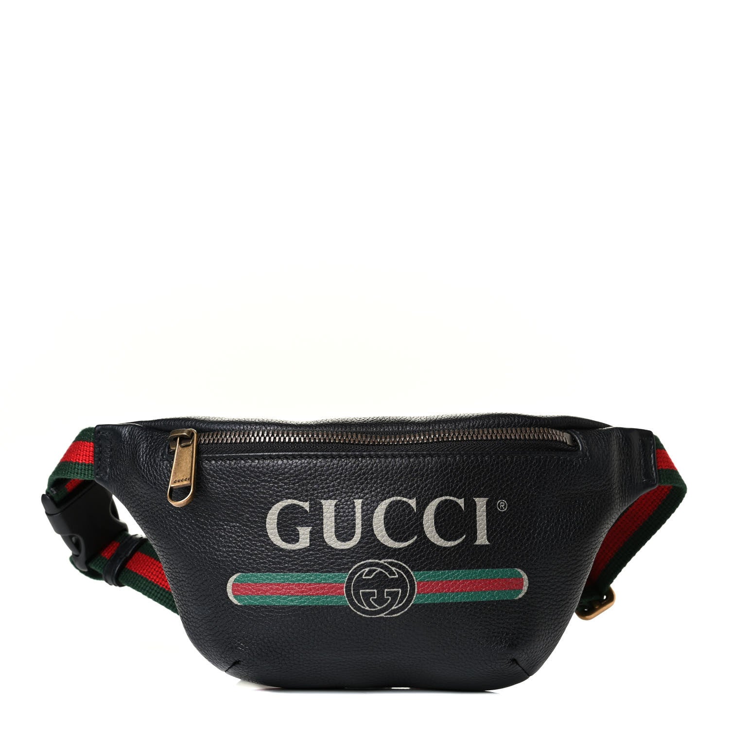 Gucci Grained Calfskin Small Logo Belt Bag Black 1 of 7