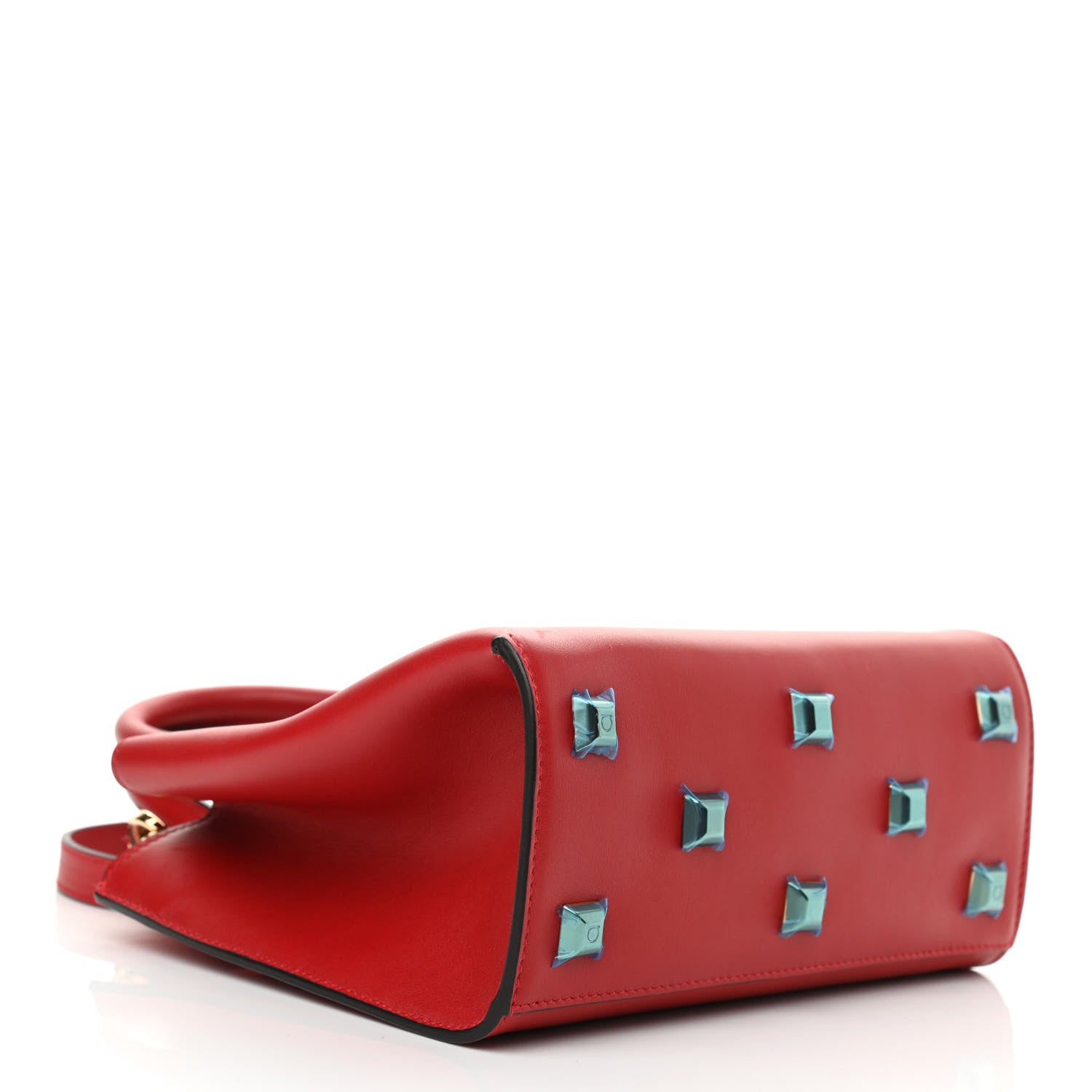 Salvatore Ferragamo Calfskin Small Studio Box Bag Red 4 of 10