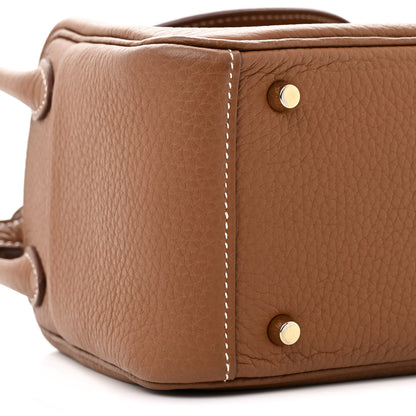 Hermes Taurillon Clemence Mini Lindy 20 Gold 9 of 12