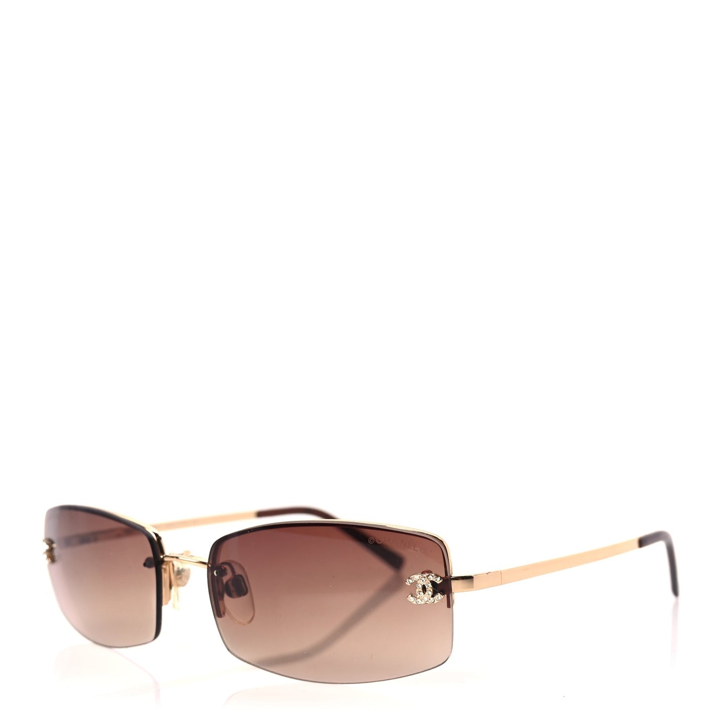 Crystal CC Logo Sunglasses 4093-B Gold