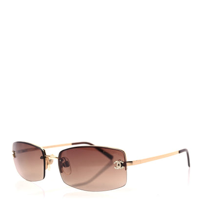 Chanel Crystal CC Logo Sunglasses 4093-B Gold 1 of 6