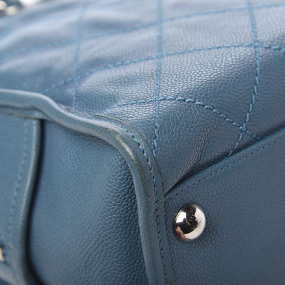 Chanel Caviar Quilted Deauville Bowling Bag Blue 11 of 12