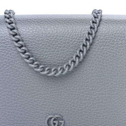 Gucci GUCCI Dollar Calfskin Enamel Monochrome Mini GG Marmont Chain Wallet Deep Grey Deep Grey 6 of 7