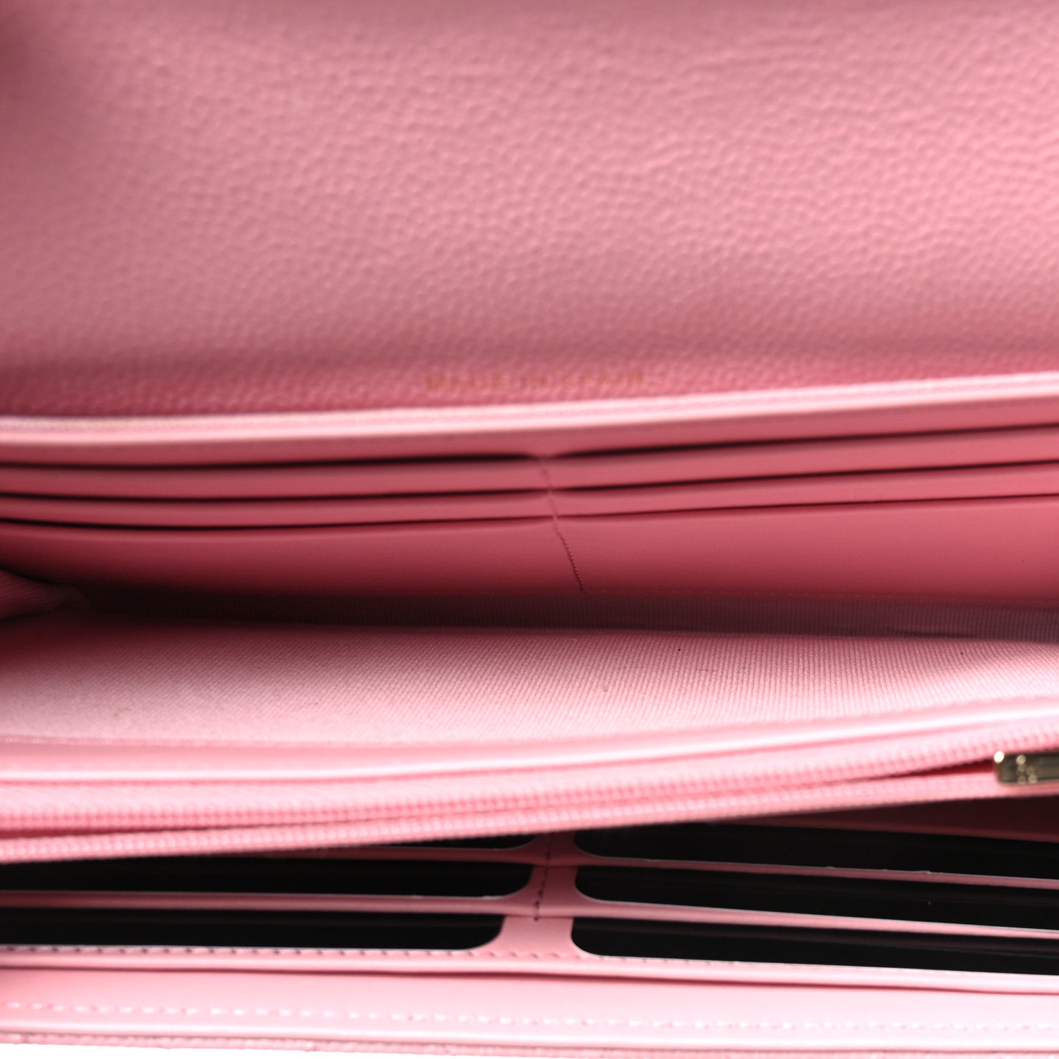 Chanel Caviar Quilted Chain CC Long Flap Wallet Pink 6 of 9