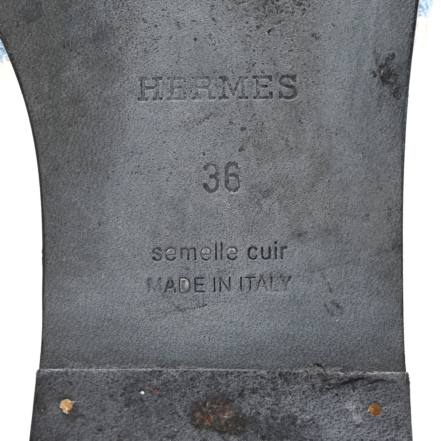 Hermes Denim Oran Fringe Sandals 36 Bleu Clair 7 of 11