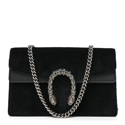 Gucci Velvet Super Mini Dionysus Shoulder Bag Black 1 of 8