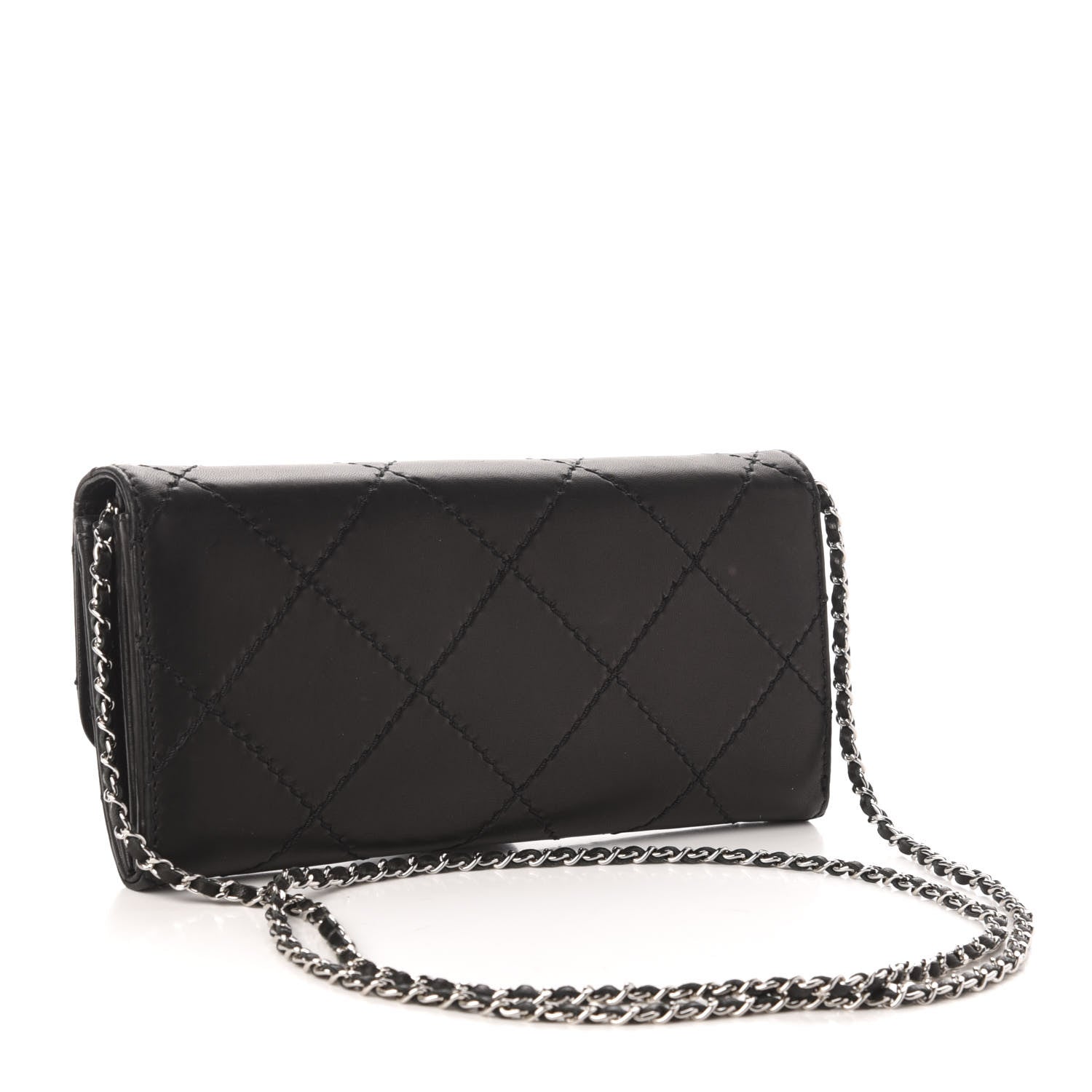 Chanel Lambskin Stitched Orient Express Wallet on Chain WOC Black 3 of 14