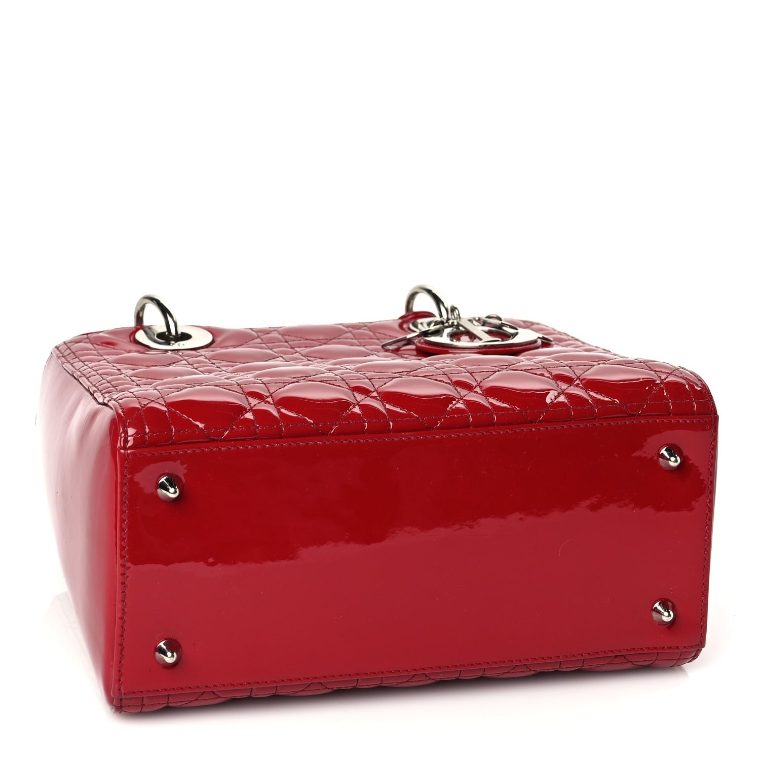 Christian Dior Patent Cannage Medium Lady Dior Red 3 of 9
