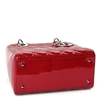 Christian Dior Patent Cannage Medium Lady Dior Red 3 of 9