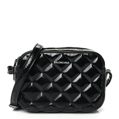 Balenciaga Patent Quilted XS Ville Camera Bag Black 1 of 9