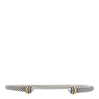 David Yurman Sterling Silver 18K Yellow Gold 4mm Cable Classics Bracelet 1 of 4