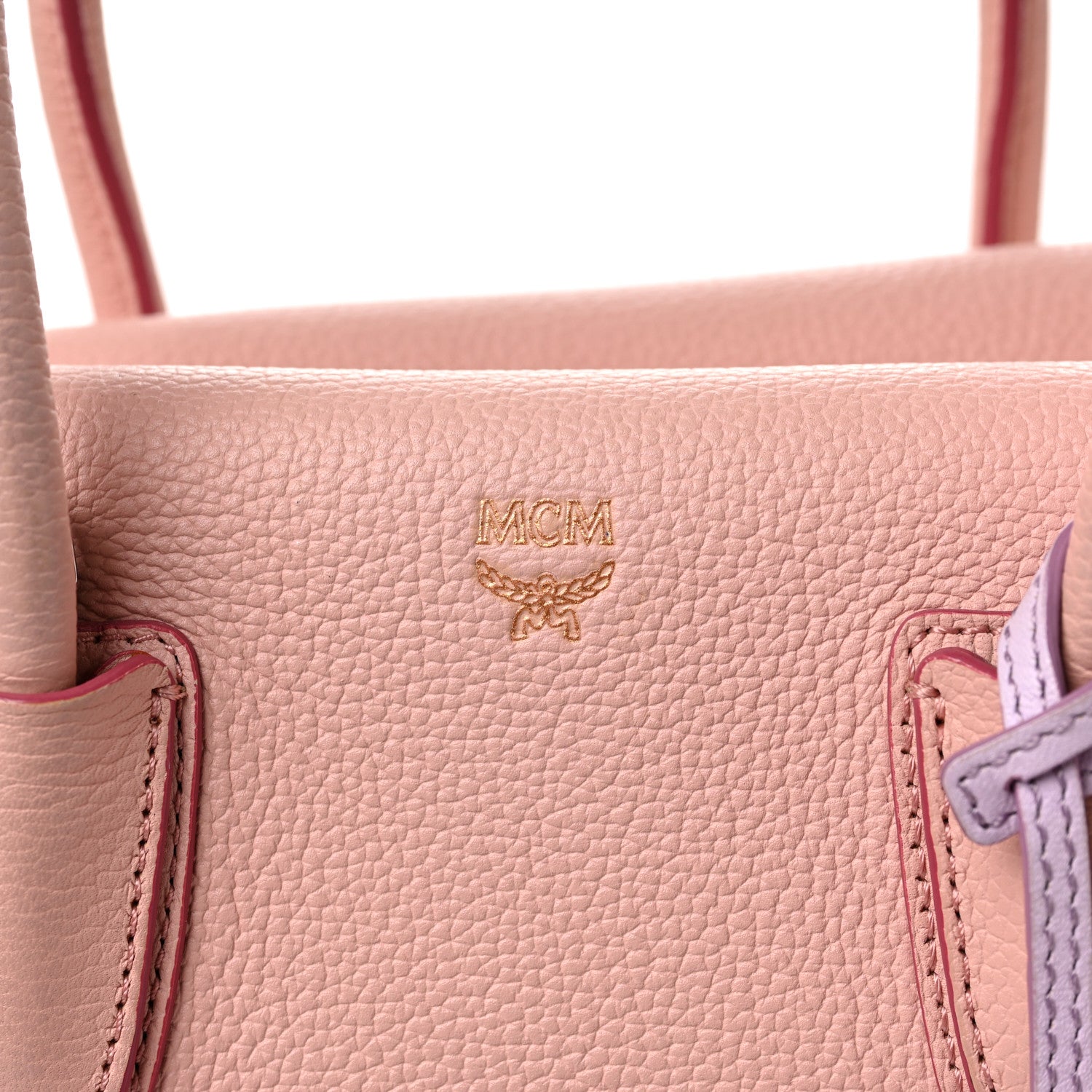 MCM Grained Calfskin Medium Milla Tote Pink Blush 6 of 12