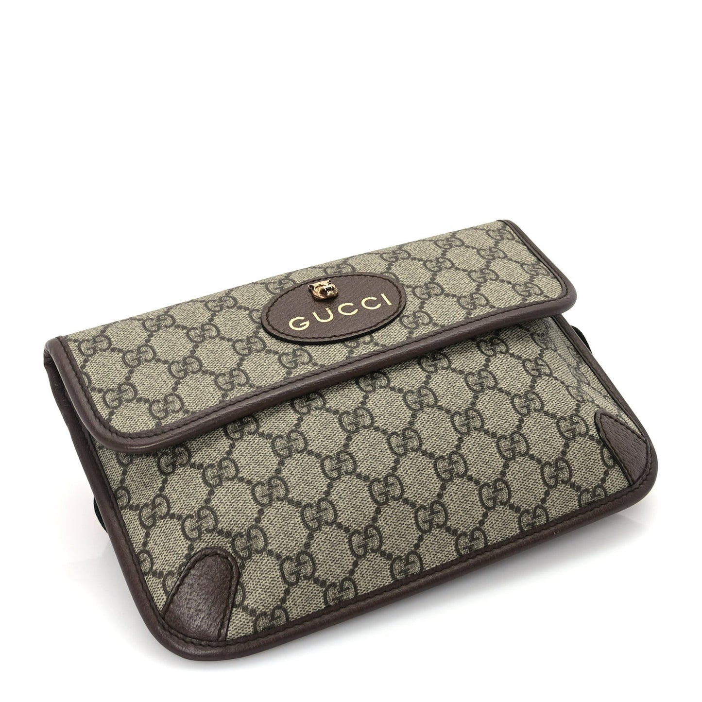 GG Supreme Monogram Neo Vintage Web Belt Bag  Brown