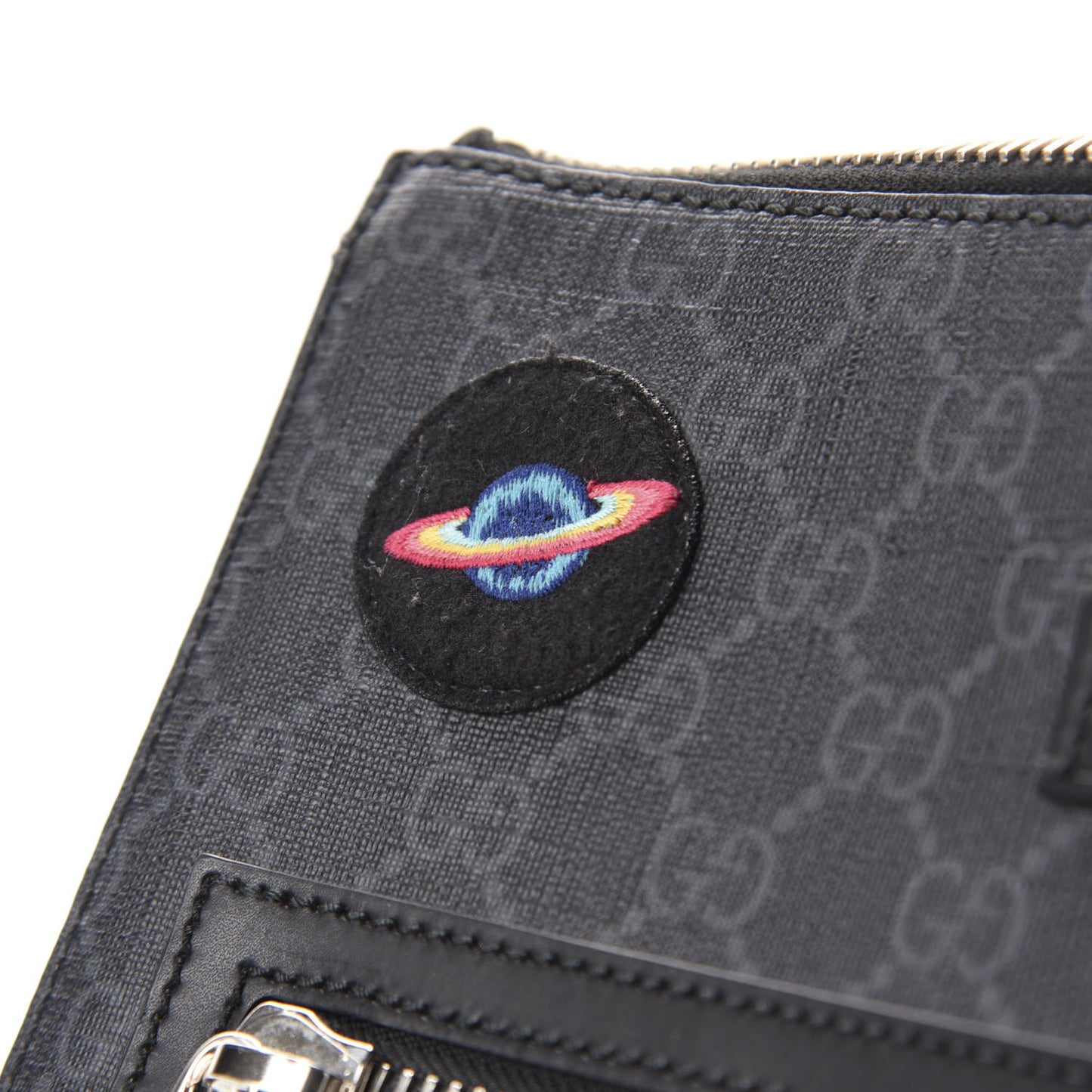 GG Supreme Monogram Night Courrier Flat Messenger Bag Black Multicolor