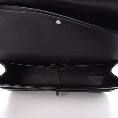 Chanel Lambskin Chevron Quilted Jumbo Double Flap So Black 6 of 9