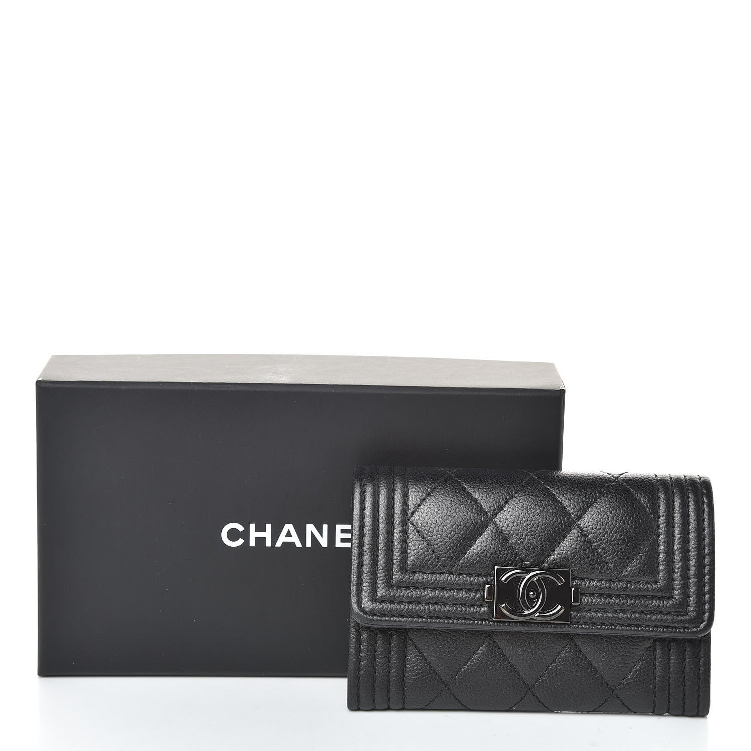 Chanel Caviar Quilted Boy Flap Card Holder So Black 8 of 8