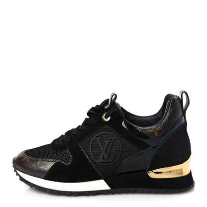 Louis Vuitton Suede Monogram Run Away Sneakers 35 Black 1 of 8