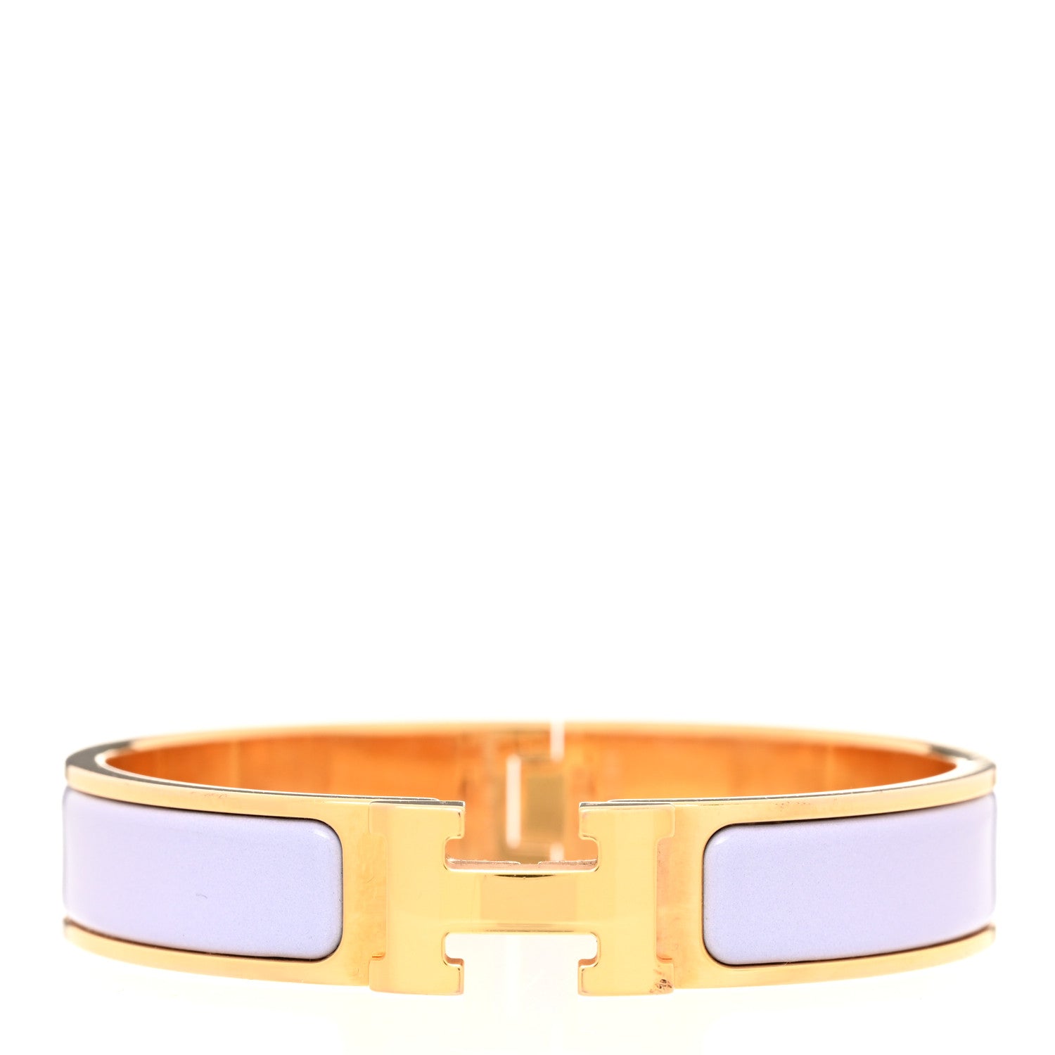 Hermes Enamel Narrow Clic Clac H Bracelet GM Parme 1 of 5