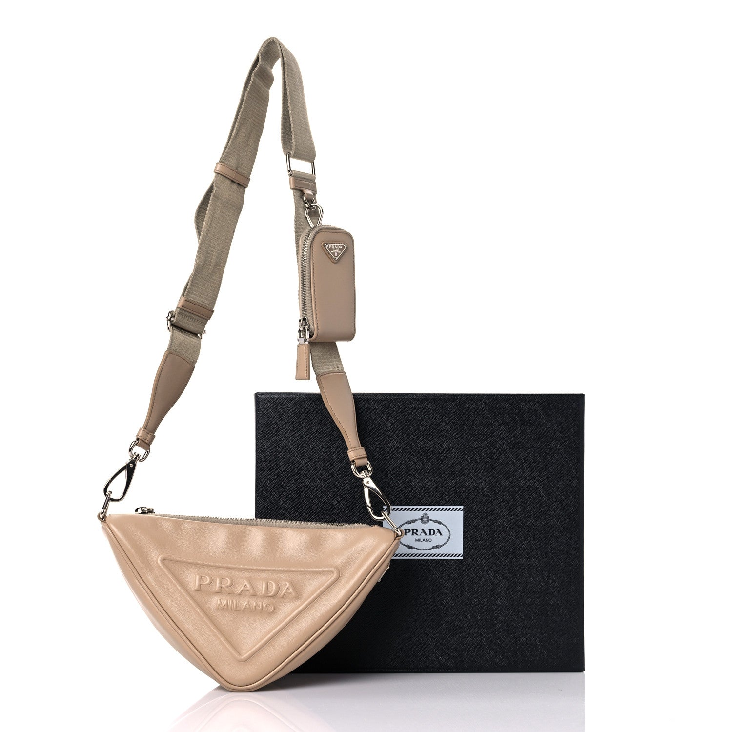 Prada Grace Lux Triangle Shoulder Bag Sabbia 10 of 10