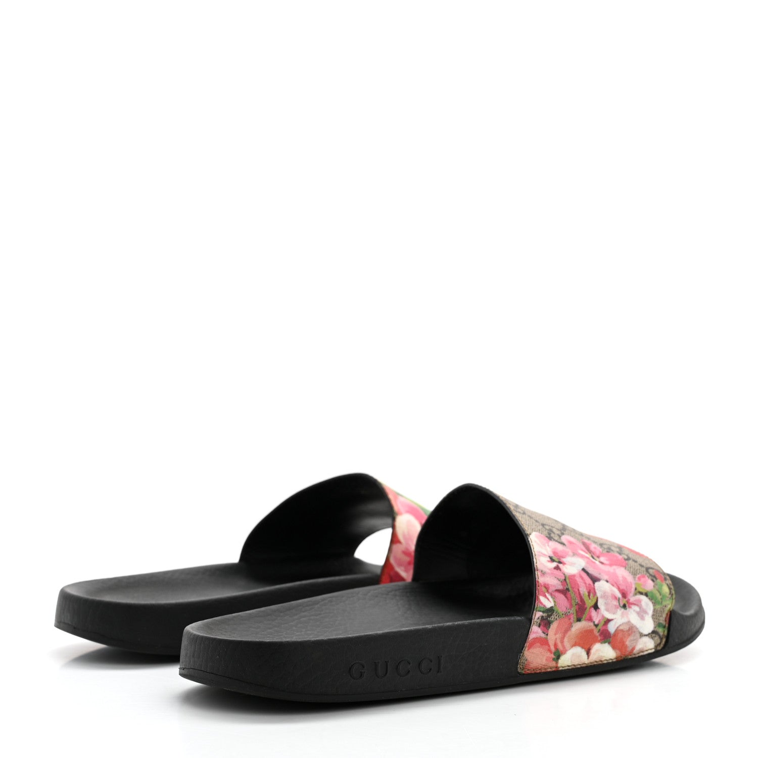 Gucci GG Supreme Monogram Blooms Slide Sandals 39 Beige Multicolor 4 of 11