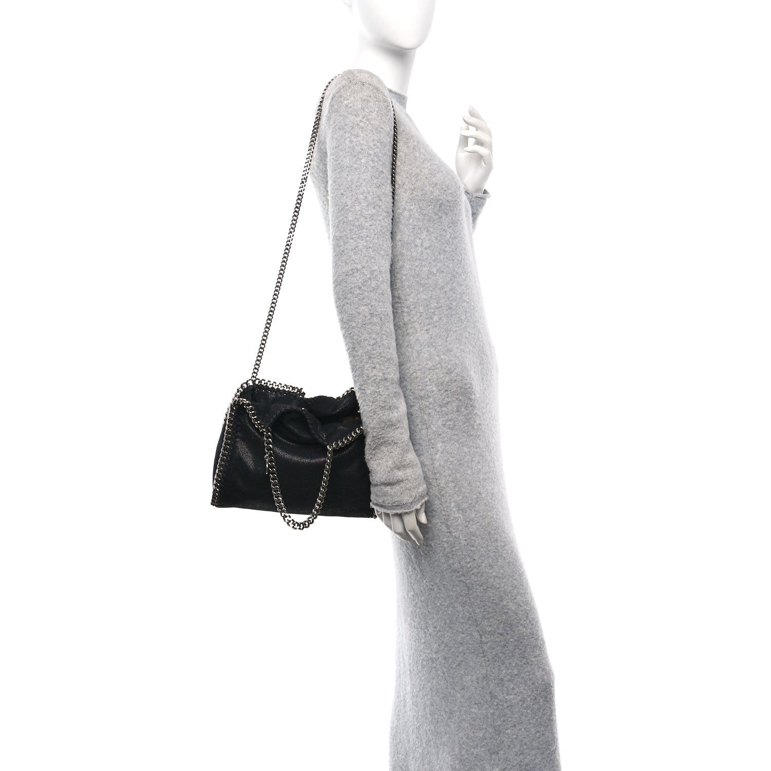 Stella McCartney Shaggy Deer Mini Falabella Tote Black 2 of 7