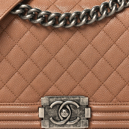 Chanel Caviar Quilted Medium Boy Flap Beige 8 of 10