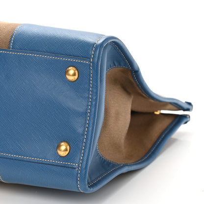 Prada Jacquard Logo Tote Azzurro 16 of 22