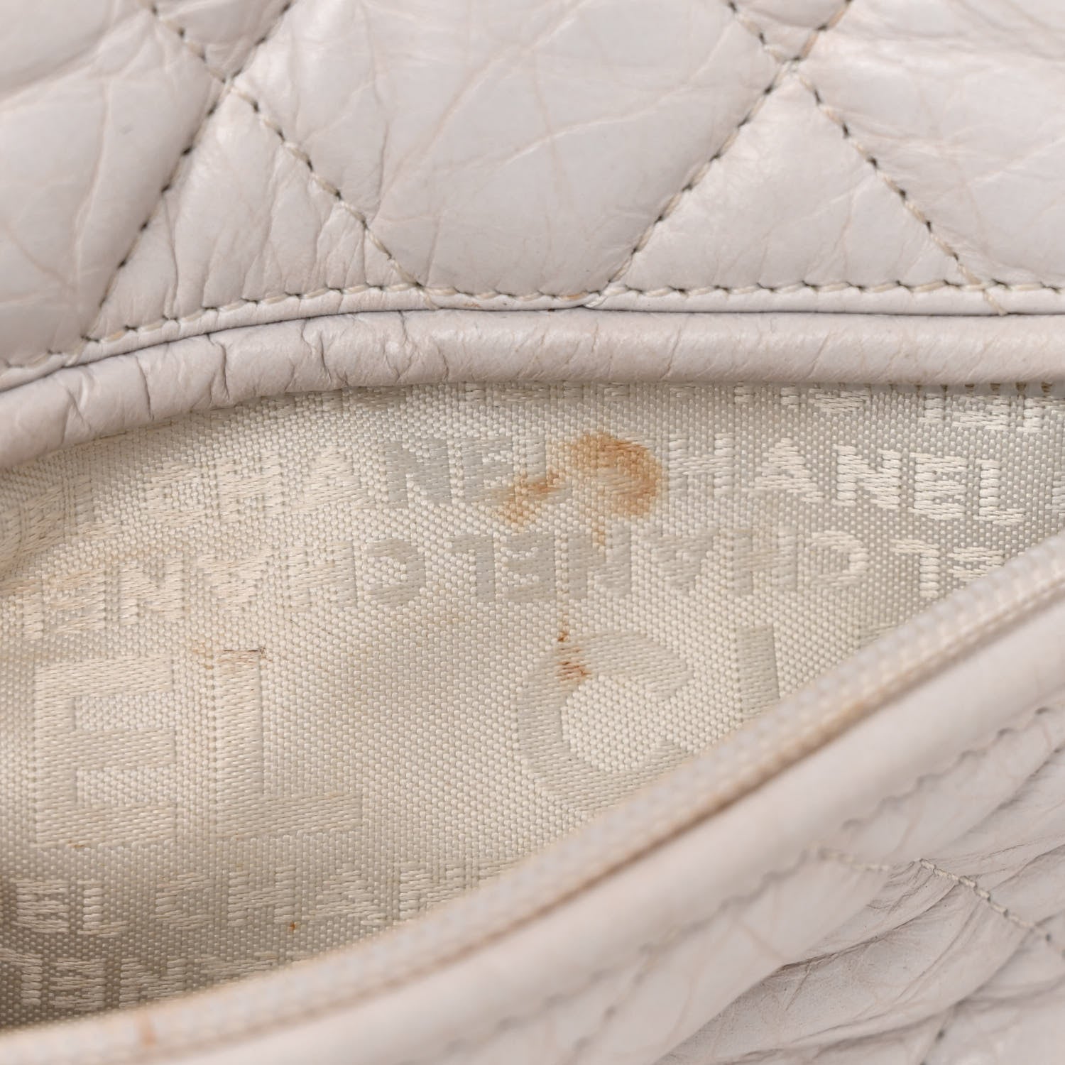 Chanel Distressed Lambskin Vintage Ligne Lady Braid XL Tote Beige 15 of 17