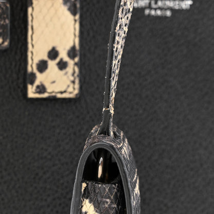Saint Laurent Grained Calfskin Python Embossed Nano Sac De Jour Black 11 of 14