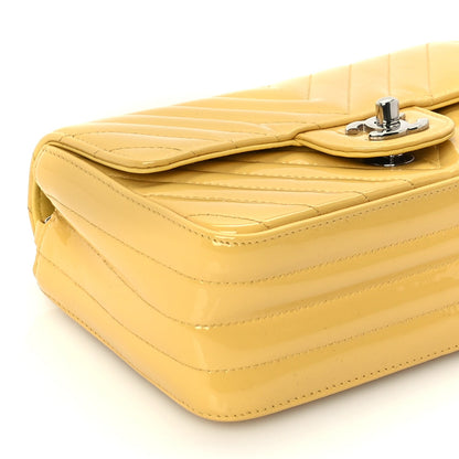 Chanel Patent Chevron Quilted Mini Rectangular Flap  Yellow 8 of 9