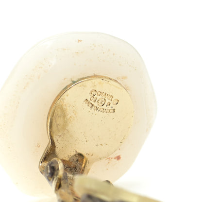 Chanel Resin CC Camellia Clip On Earrings White 4 of 4