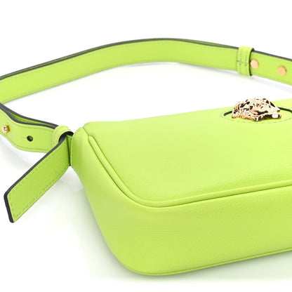 Versace Grained Calfskin Medusa Shoulder Bag  Lime 7 of 7