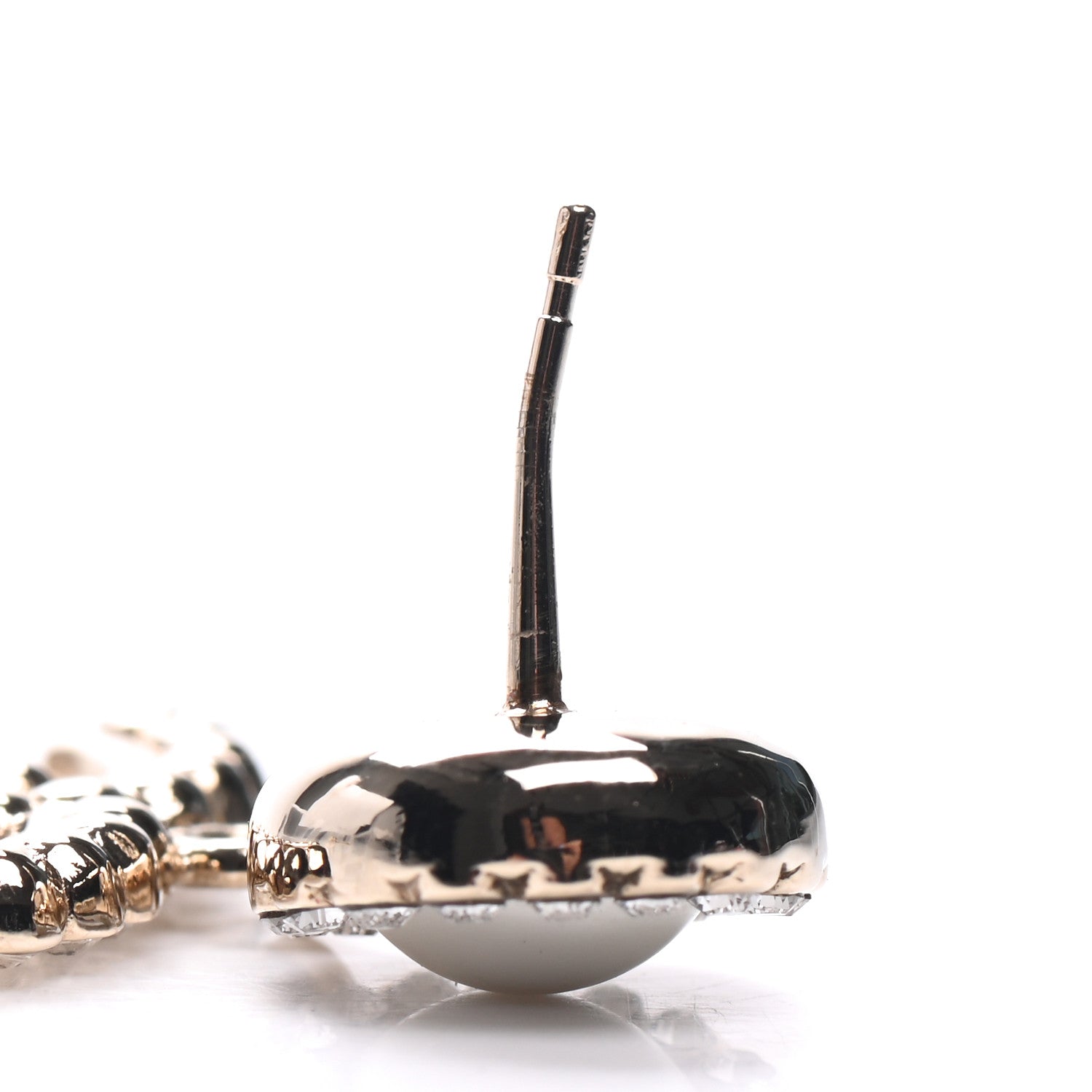 Chanel Crystal Pearl Bow-tiful CC Drop Earrings Gold 5 of 5