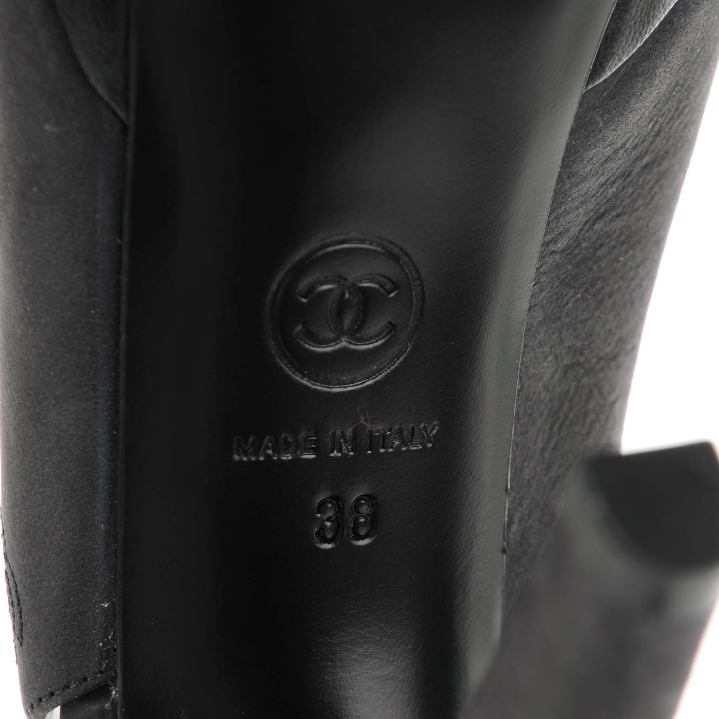 Suede Chain Peep Toe Slingback Pumps 38 Black