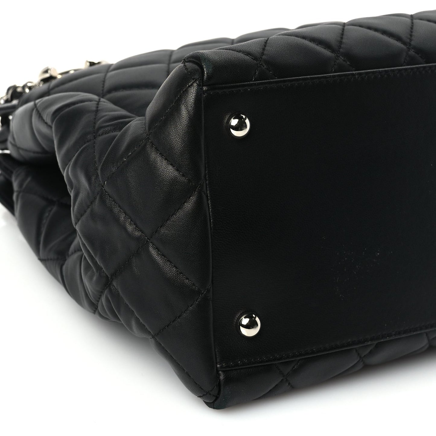 Lambskin Quilted  7 Tote Black