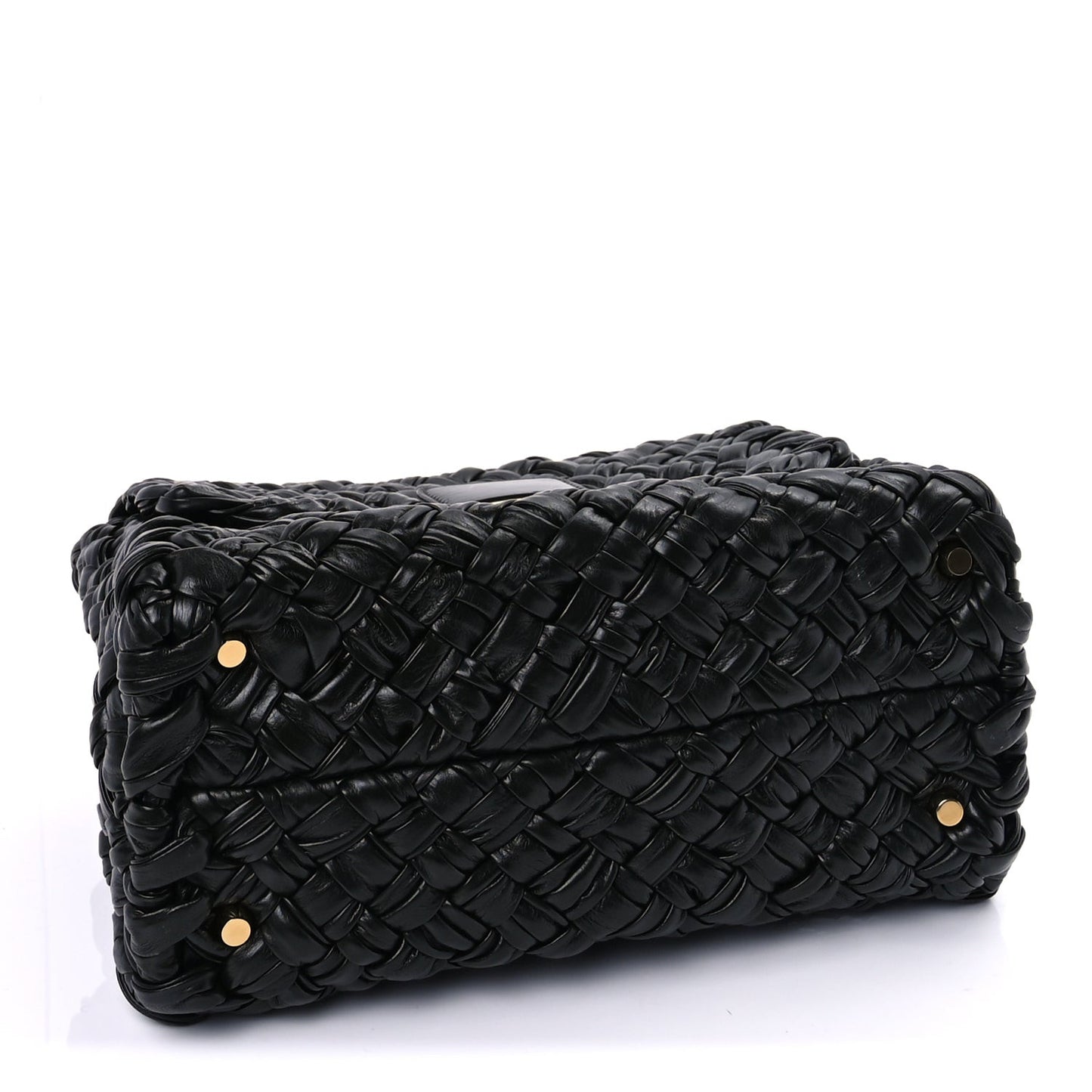 Calfskin Intreccio Desiree Shoulder Bag Dark Green